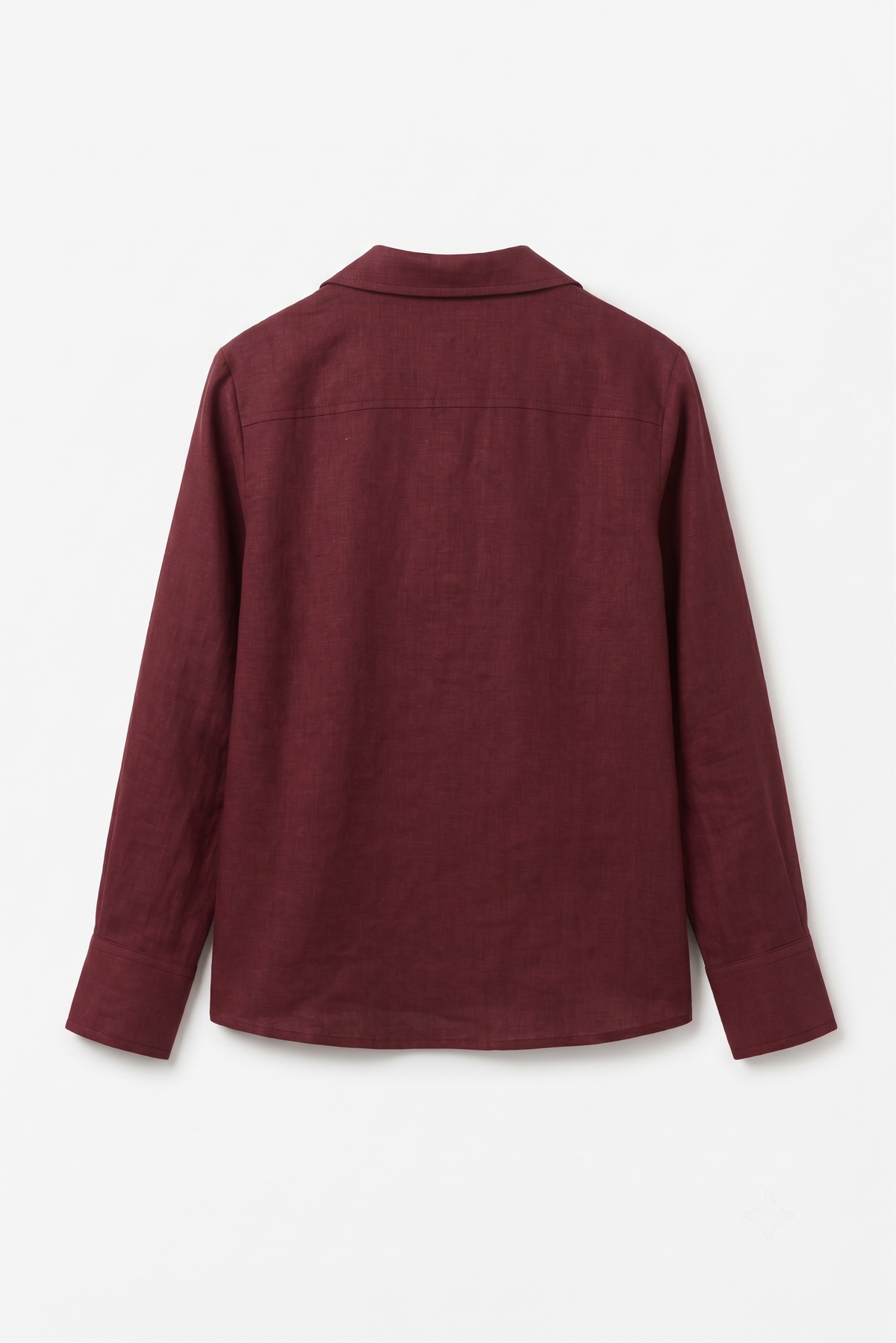 Sabki Maroon unisex cotton linen popover shirt in deep maroon – view 4